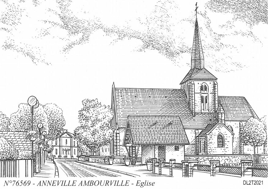 N 76569 - ANNEVILLE AMBOURVILLE - église